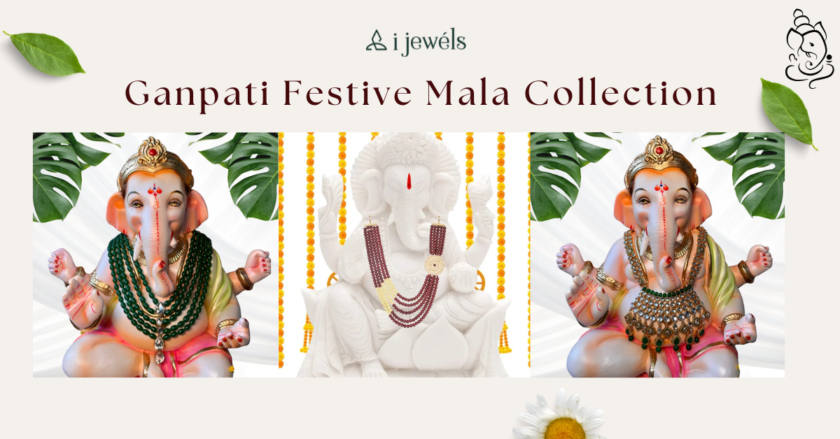 🌸 Top 10 Beautiful Ganpati Mala Designs for Murti Decoration – 2025 Collection by I Jewels