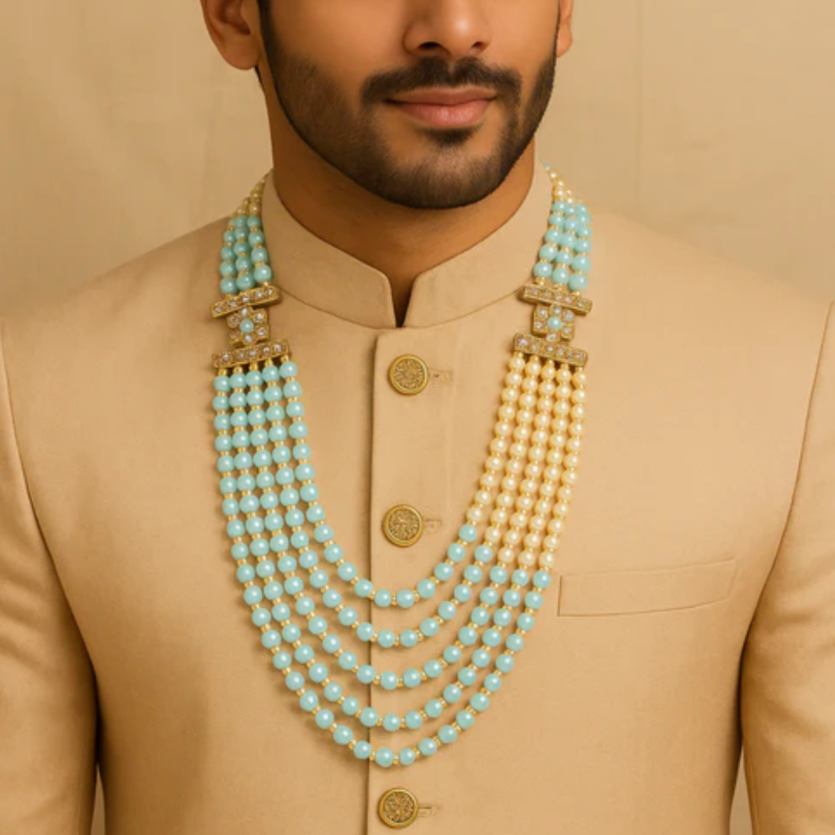 Jairaj Turquoise Necklace For Men