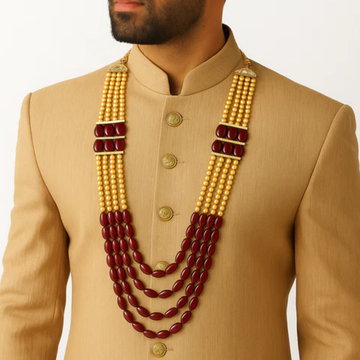 Yudhvir Maroon Necklace For Women