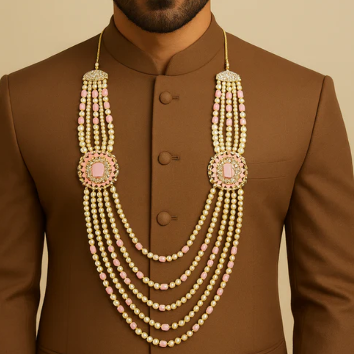 Riyansh Pink Necklace For Men
