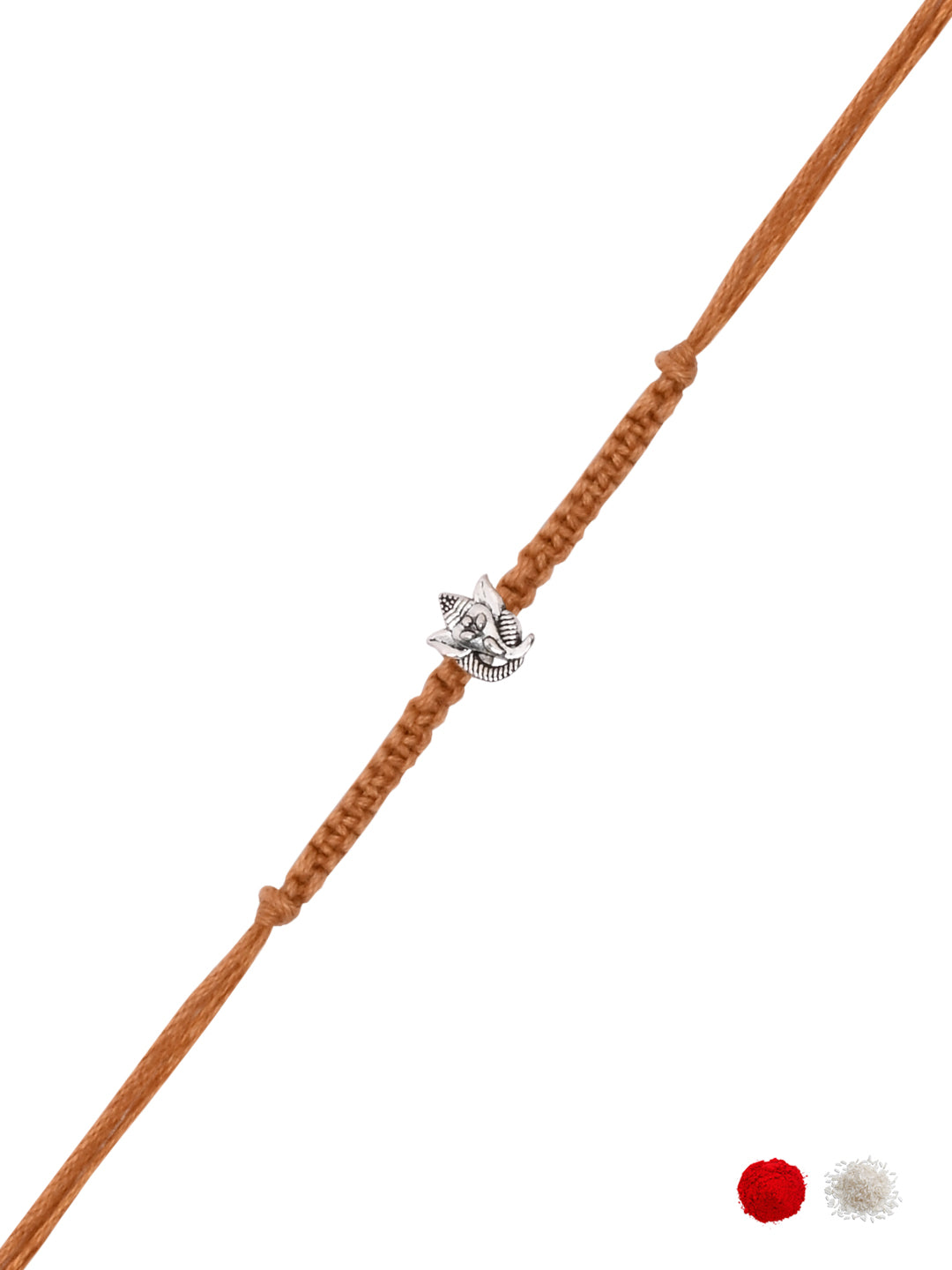 Ganesha Pearl Rakhi for Brother with Roli Chawal and Raksha Bandhan Card
