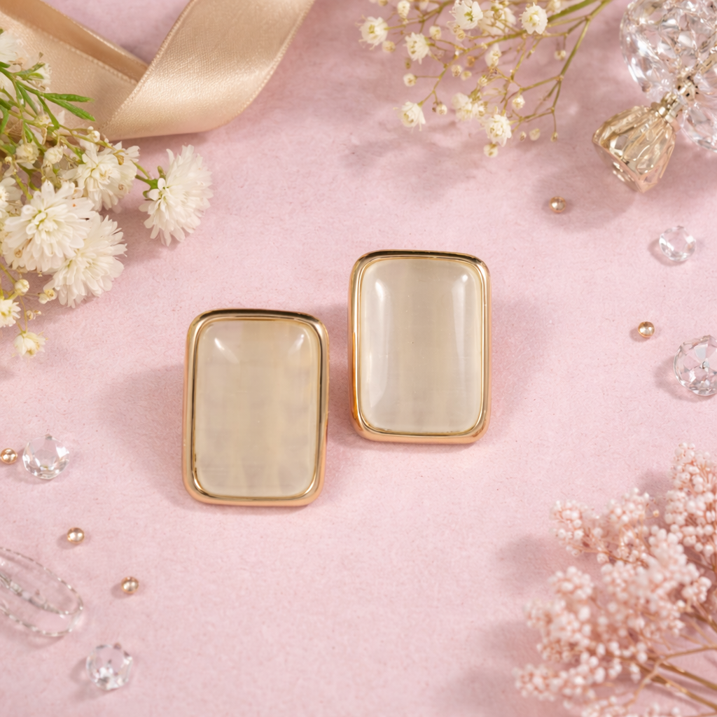 Grace White Earrings