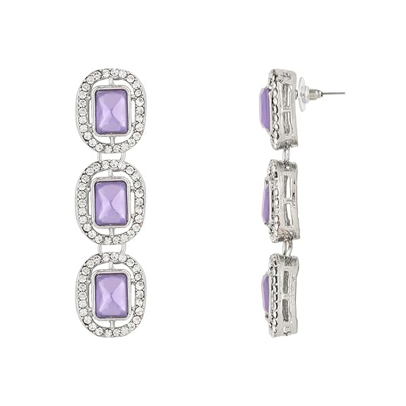 Helly Silver Purple Earrings