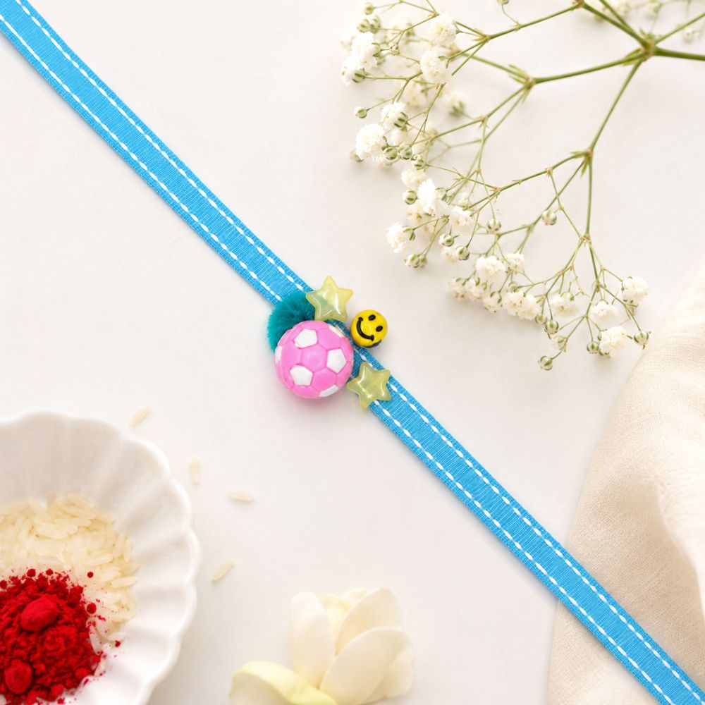 Football Rakhi with Roli Chawal & Rakshabandhan Card