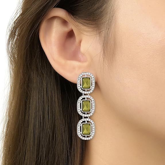 Helly Silver Mehendi Earrings