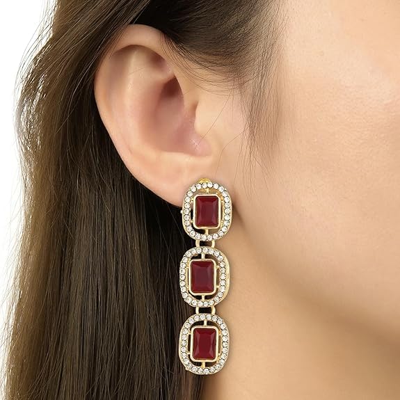 Helly Maroon Earrings