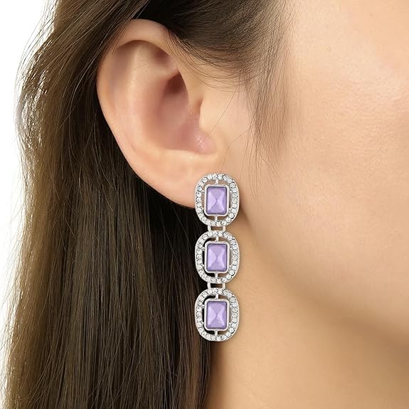 Helly Silver Purple Earrings