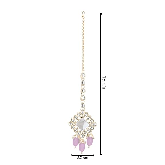 Rajvee Purple Maangtikka