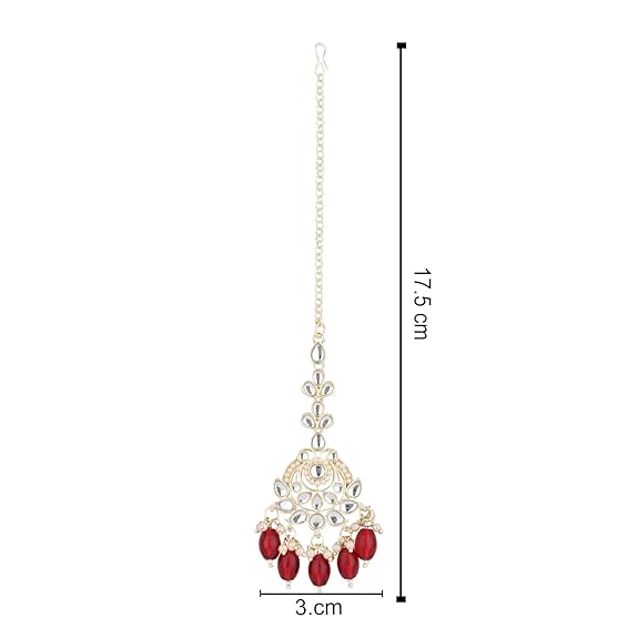 Prushti Maroon Maangtikka