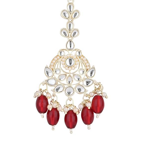 Prushti Maroon Maangtikka