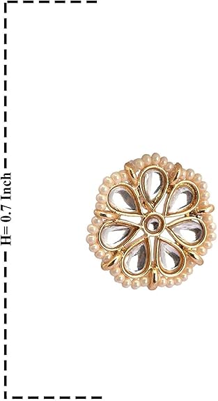 Eshaniya- Classic Kundan Floral Stud Earrings
