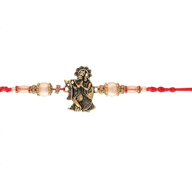 Radha Krishna Rakhi with Roli Chawal & Raksha Bandhan Card