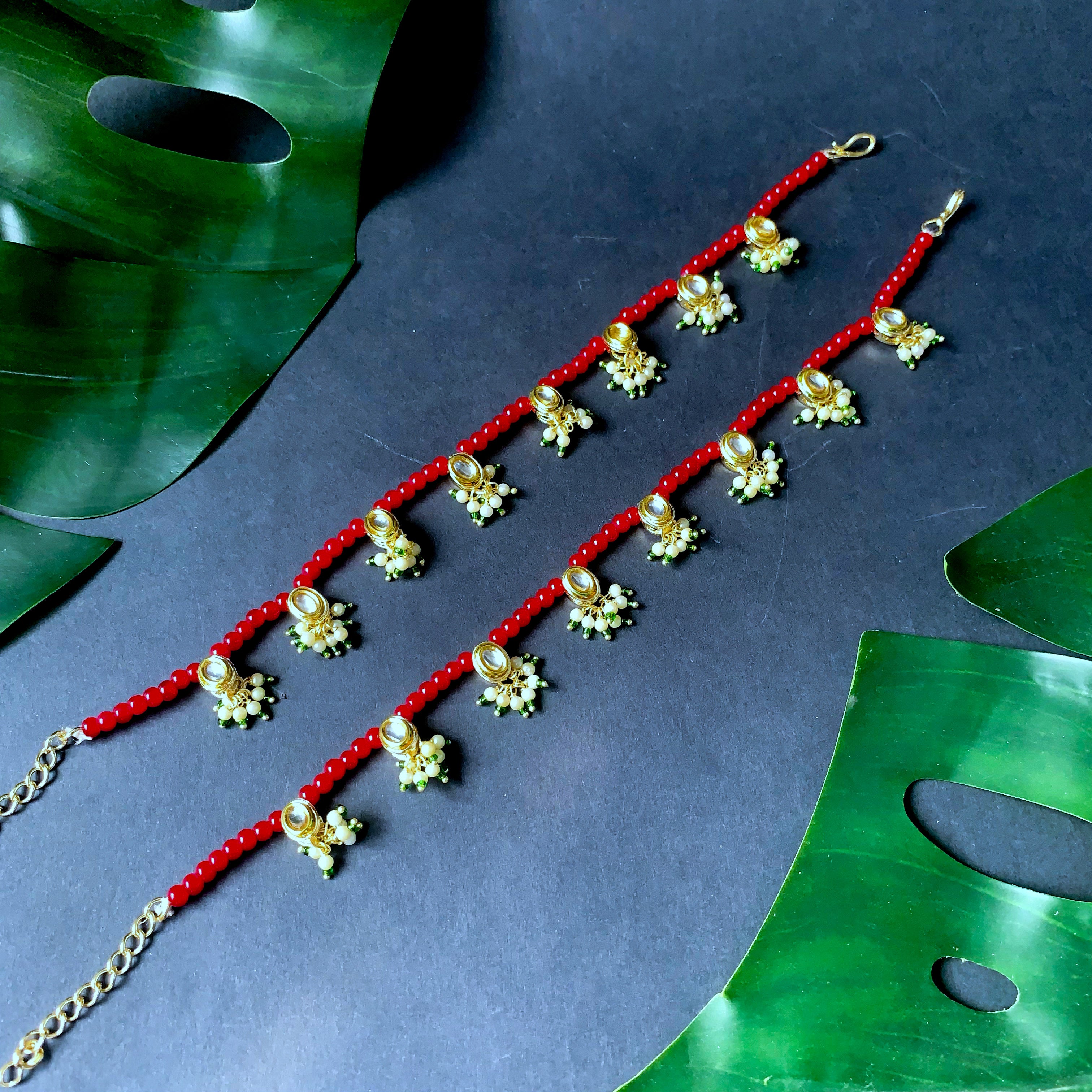 Norika Maroon Payal/ Anklets