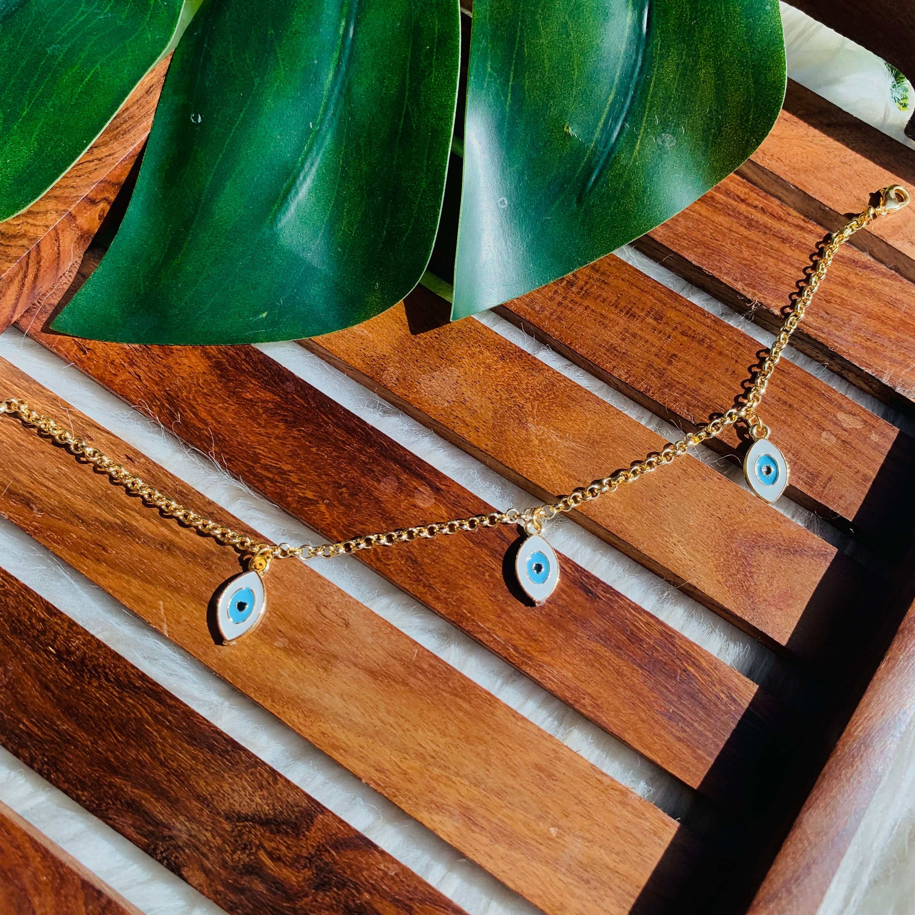 Sterling Evil Eye Anklet