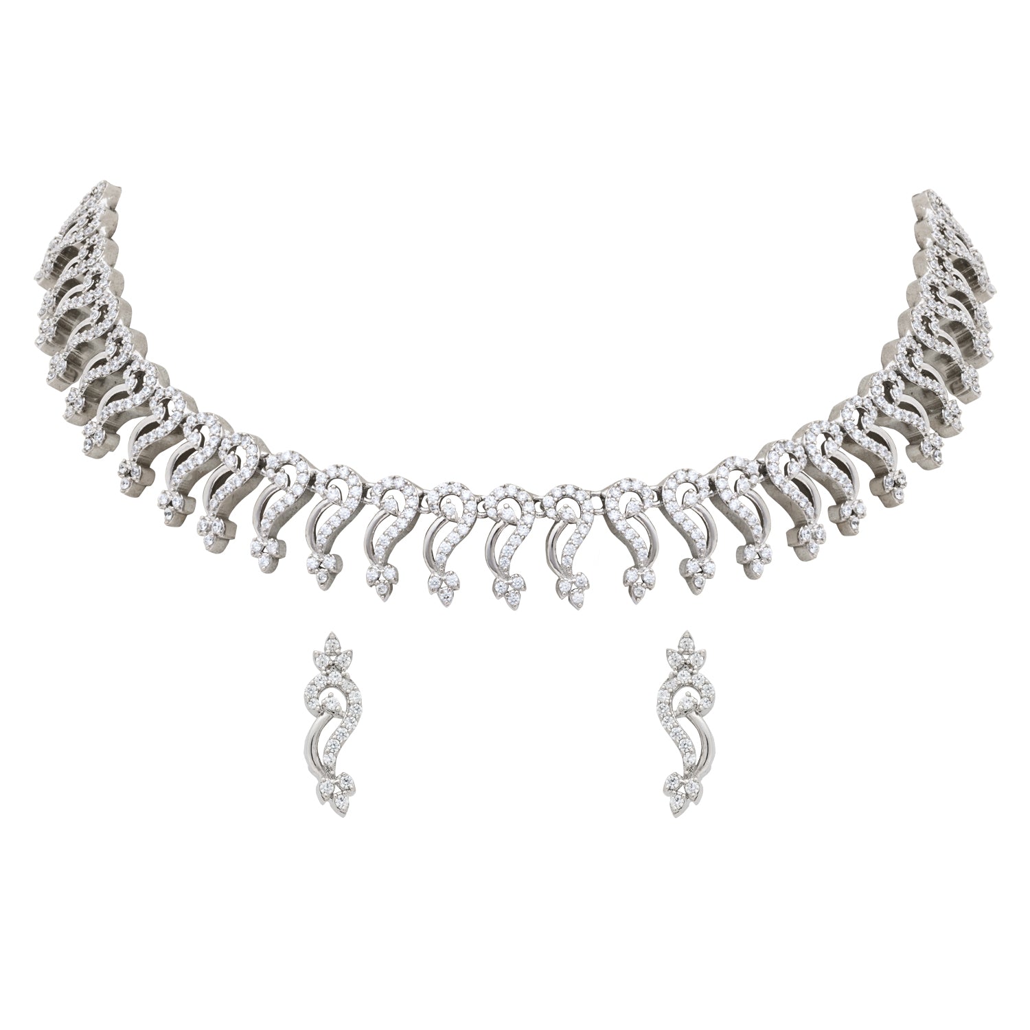 Zara Rhodium Plated Jewellery Set
