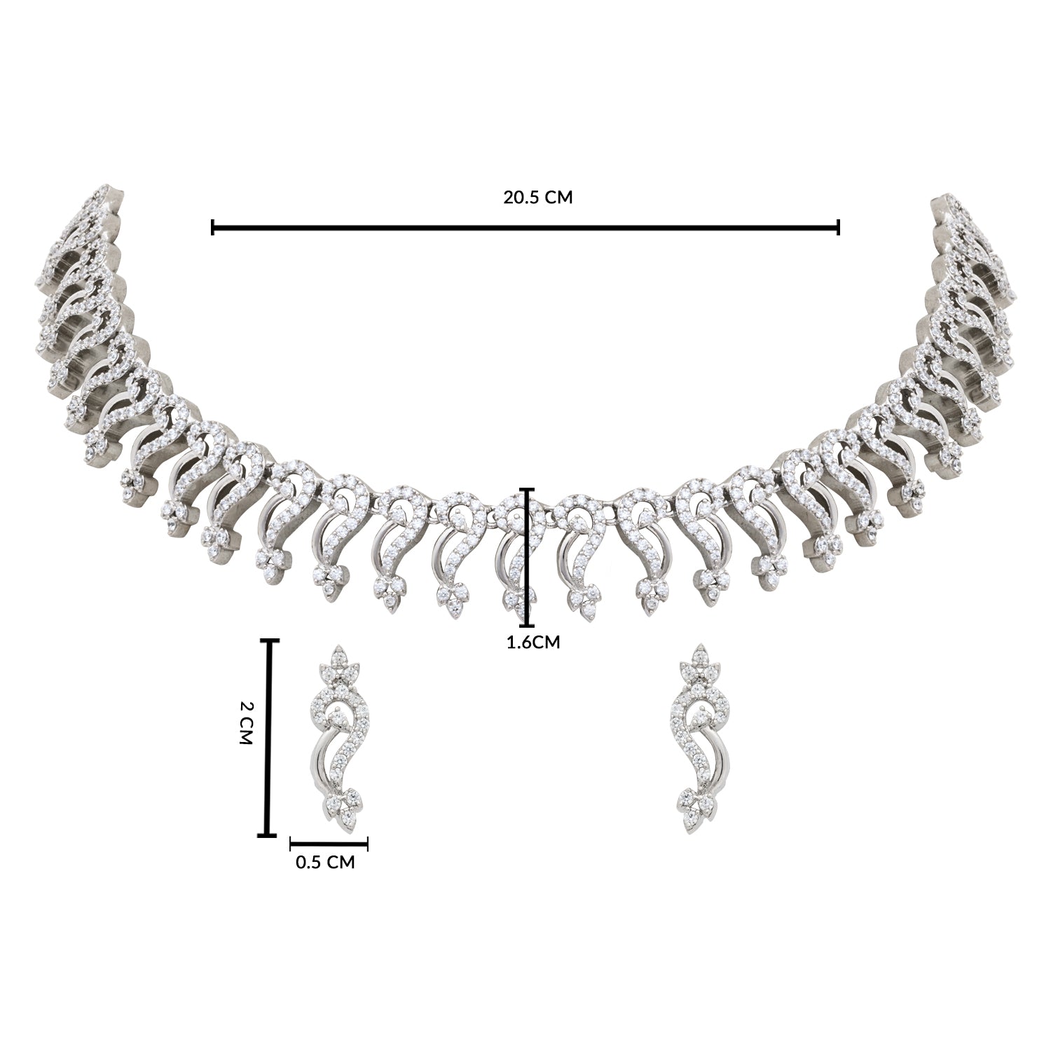 Zara Rhodium Plated Jewellery Set