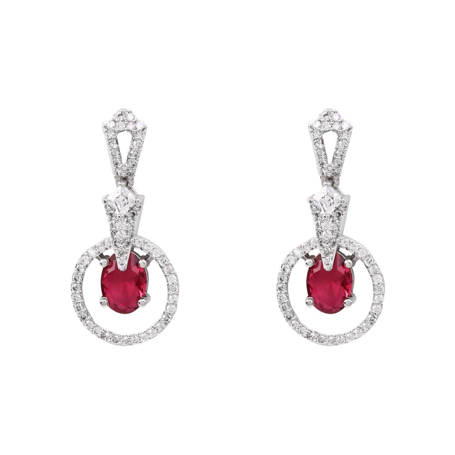 Aalisha - Silver Pink Necklace Set