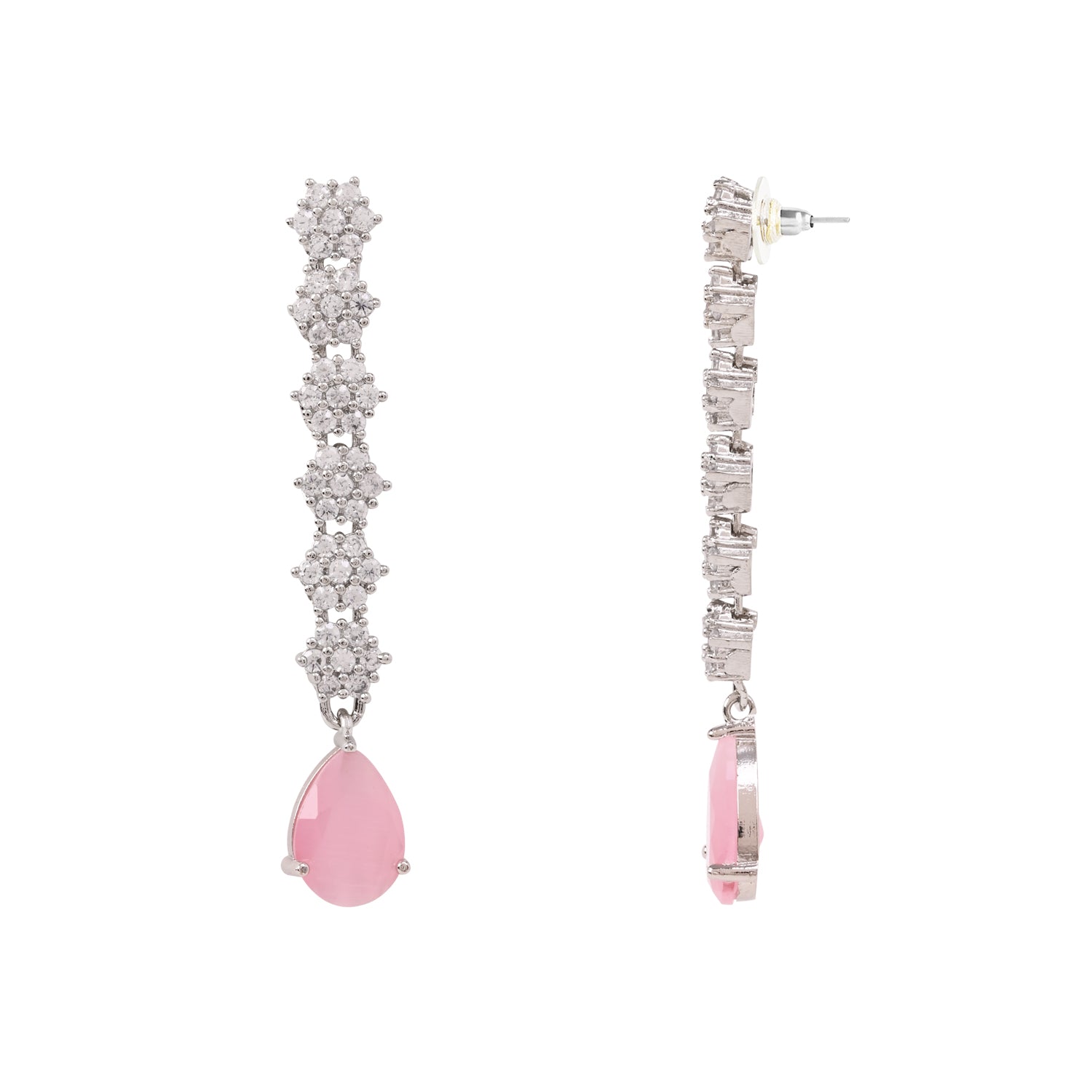 Dhanvi - Silver Pink Necklace Set