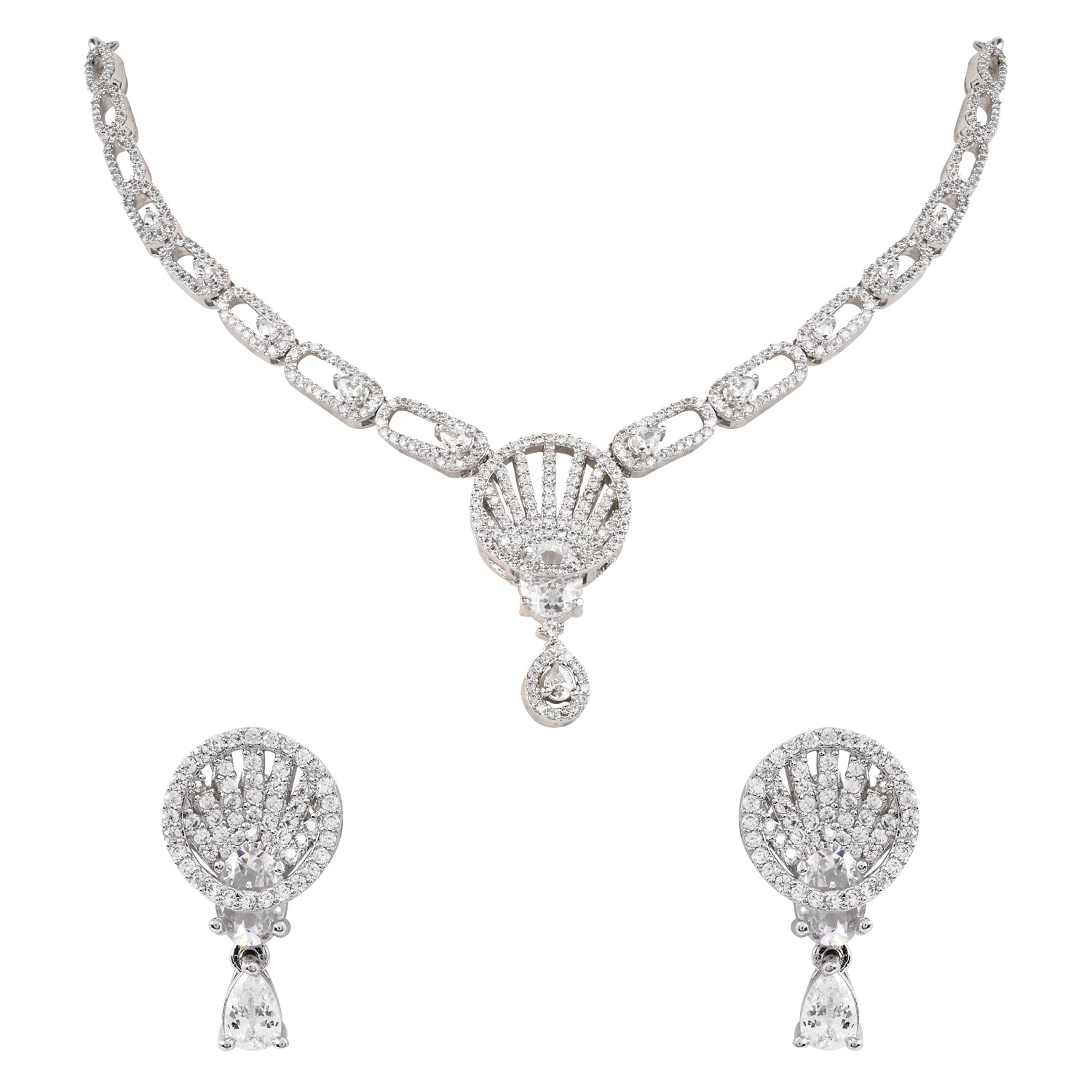 Eila - Silver Shine Necklace Set