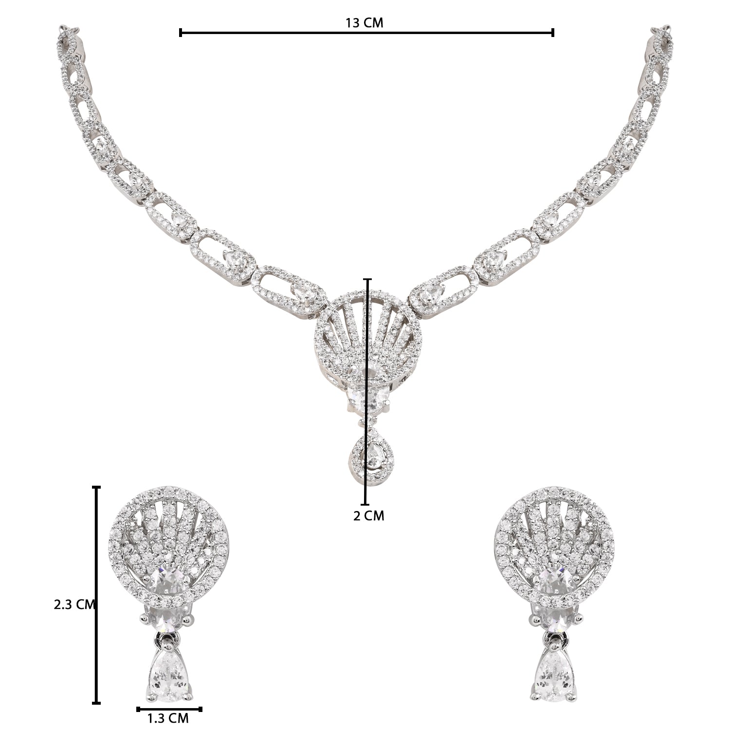 Eila - Silver Shine Necklace Set
