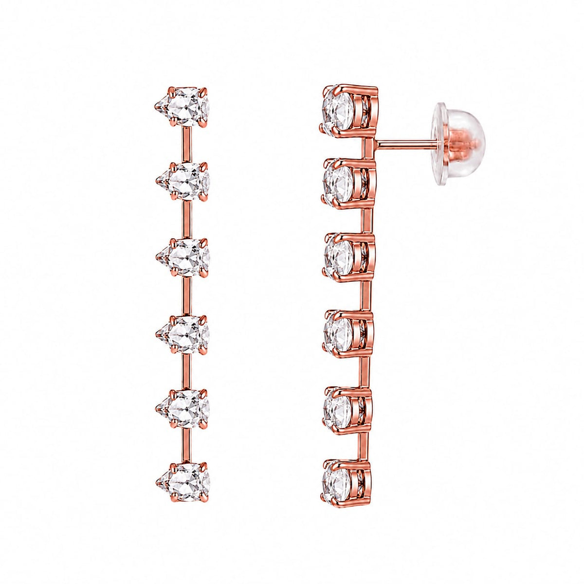 Roselle - Rose Gold cubic Zirconia Necklace Set with Bracelet