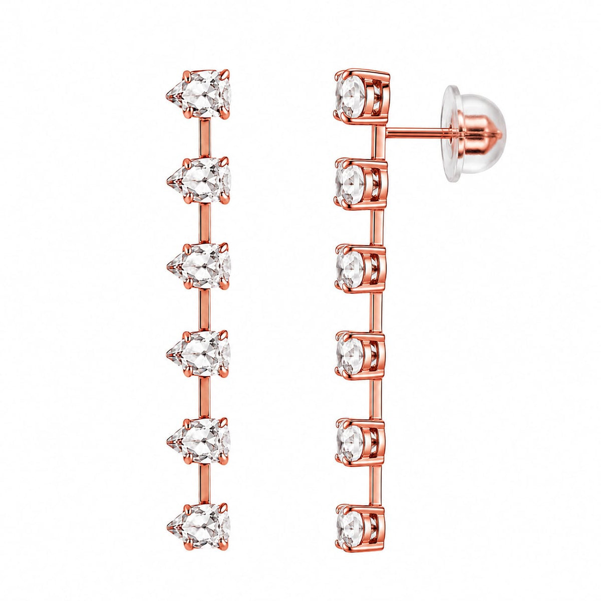 Roselle - Rose Gold cubic Zirconia Necklace Set with Bracelet