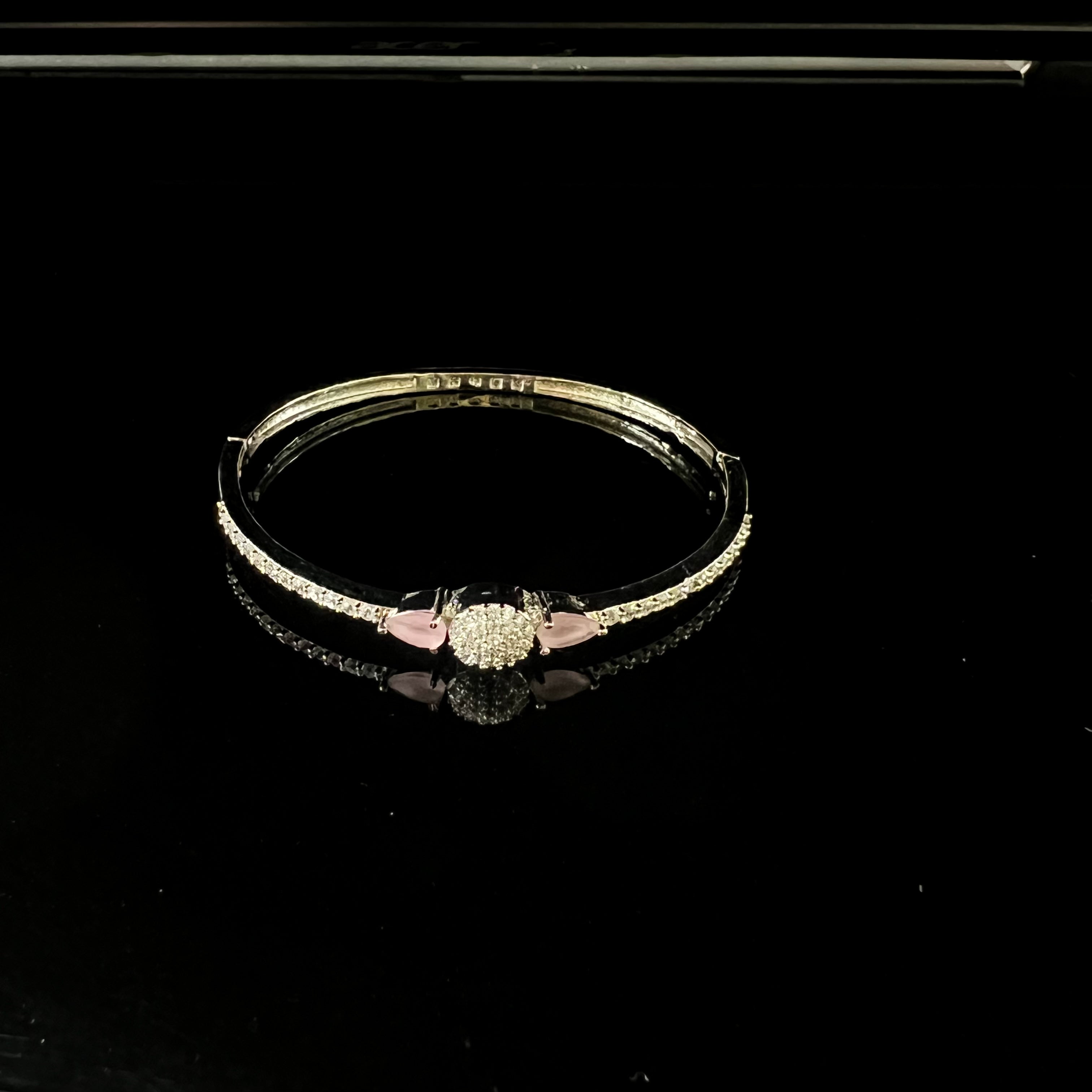 Krista Rhodium Pink Zirconia Bracelet