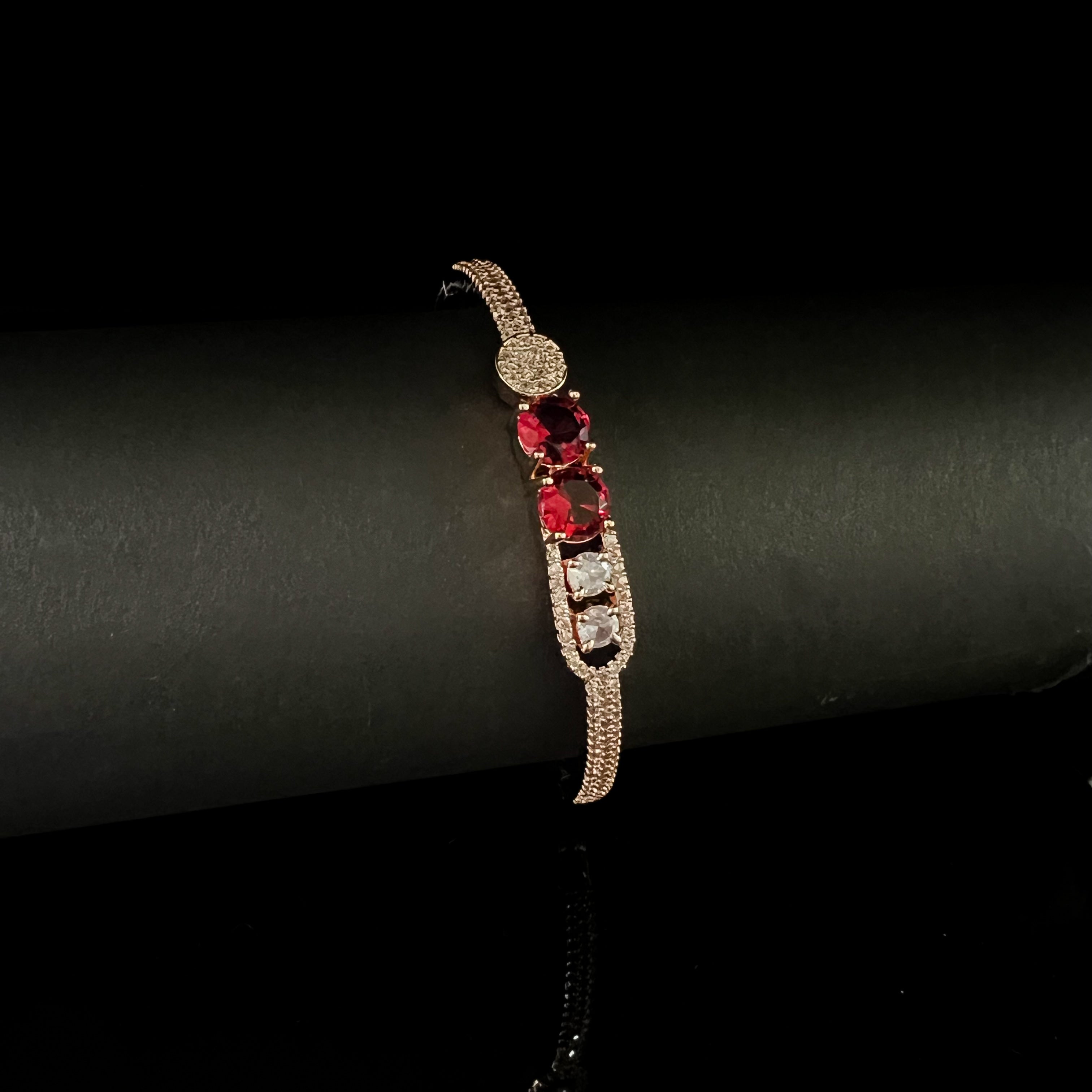 Umaisa RoseGold Ruby Zirconia Bracelet