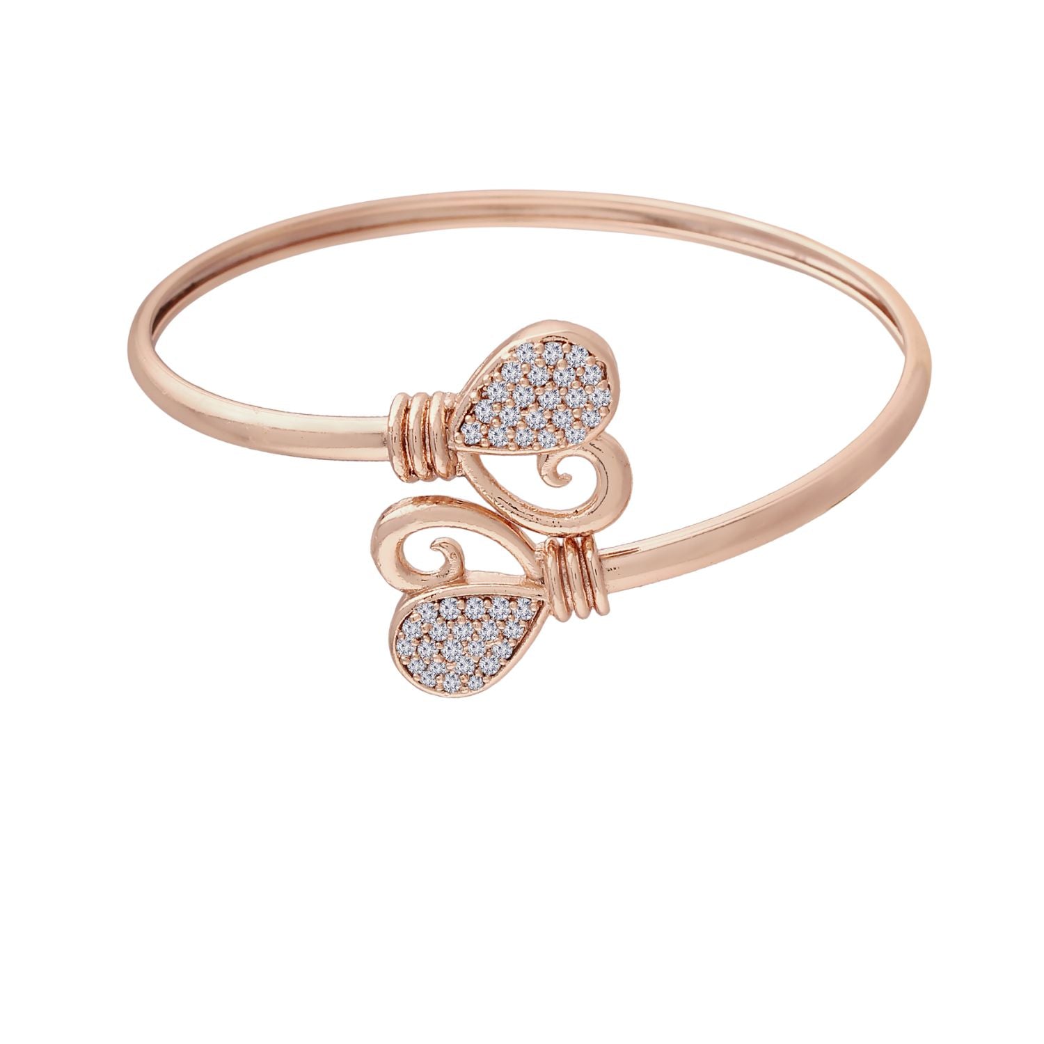 (Pack of 3) Silver & Rose Gold Cubic Zirconia Adjustable Bracelet