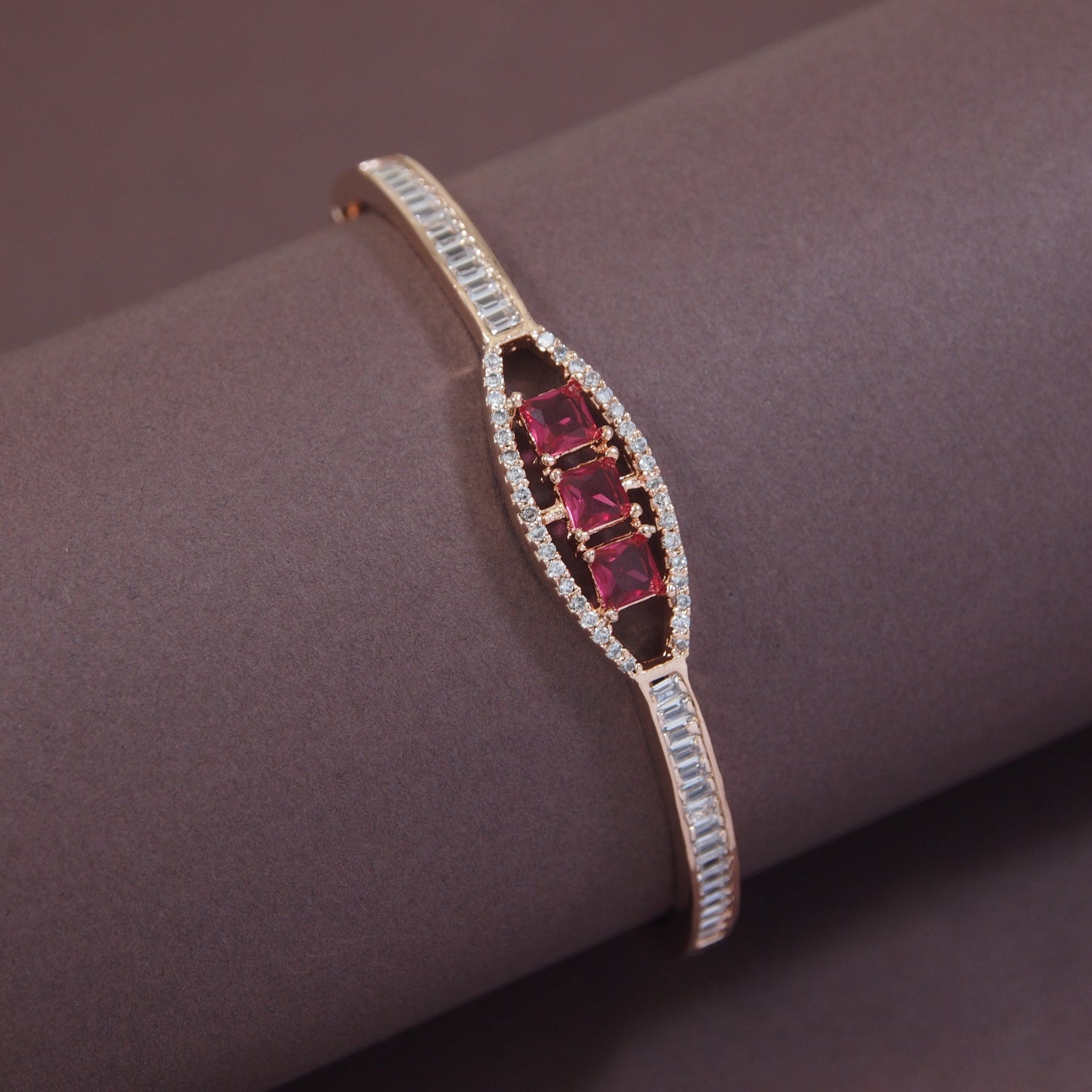 Avi RoseGold Ruby Zirconia Bracelet