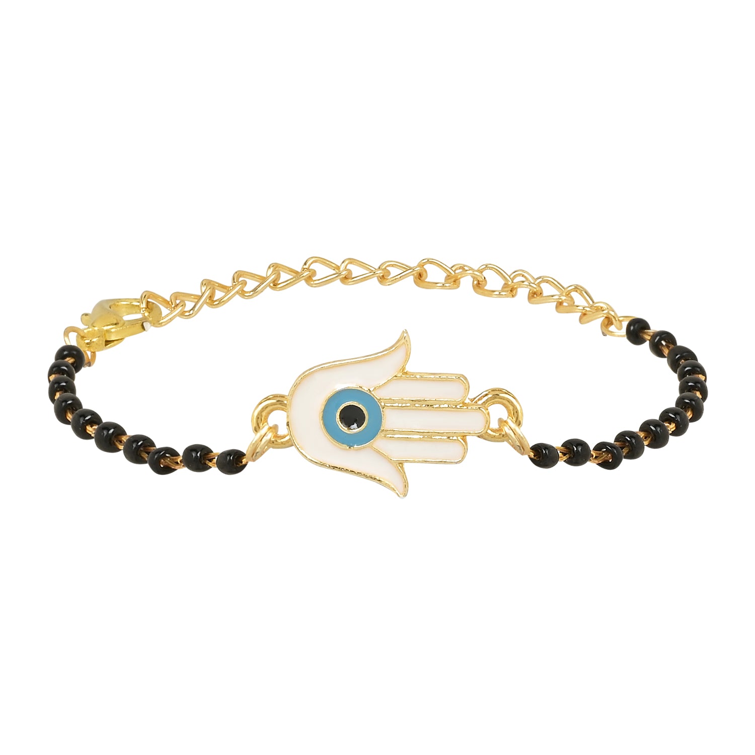 Hamsa Shape Evil Eye Mangalsutra Bracelet