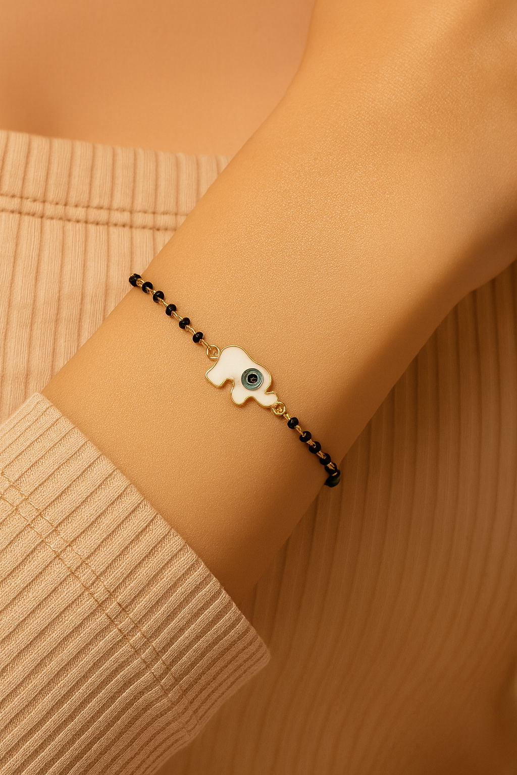 Elephant Shape Evil Eye Mangalsutra Bracelet