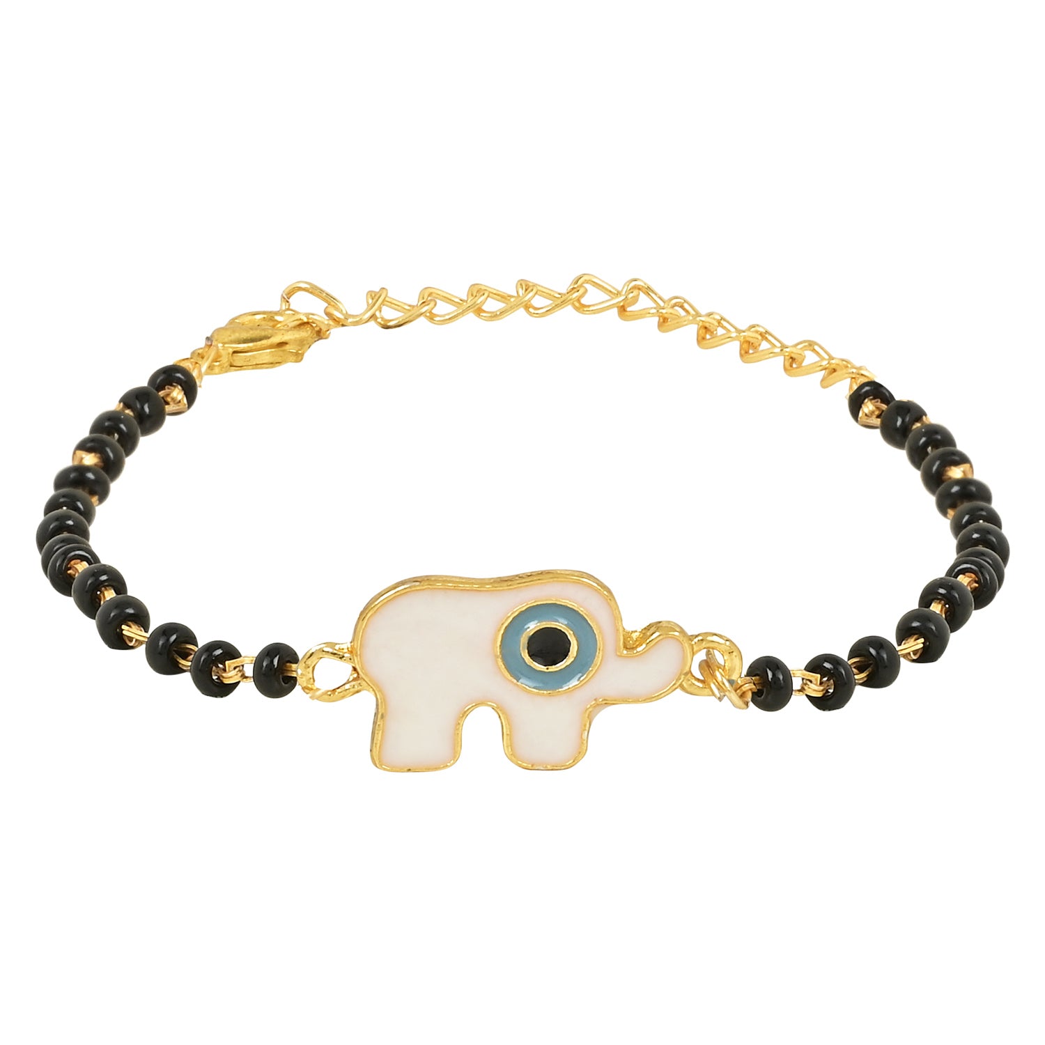 Elephant Shape Evil Eye Mangalsutra Bracelet