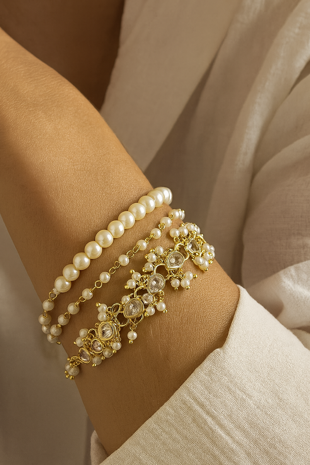 Eloka White Wrap Around Bracelet