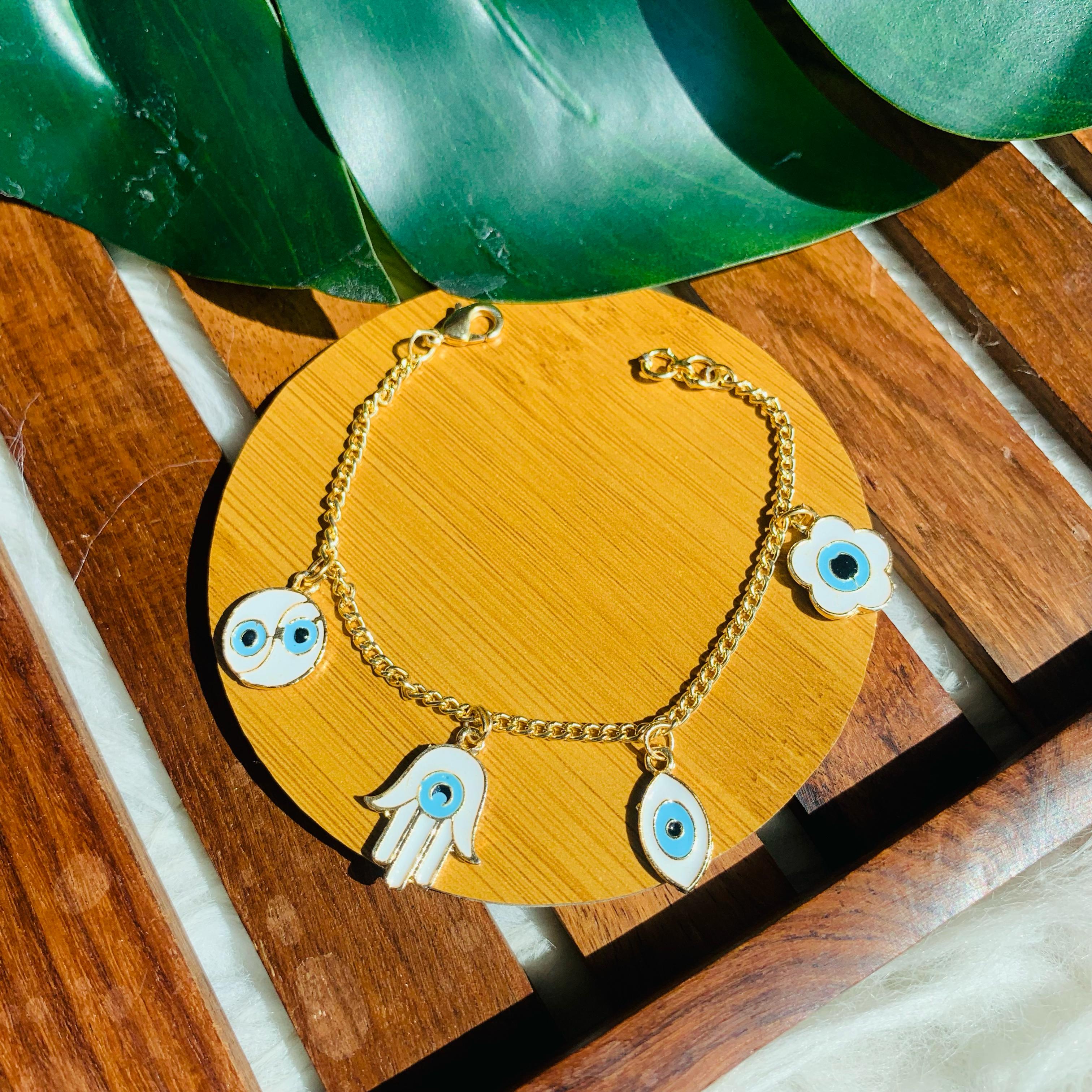 Evil Eye & Charm Symbol Bracelet