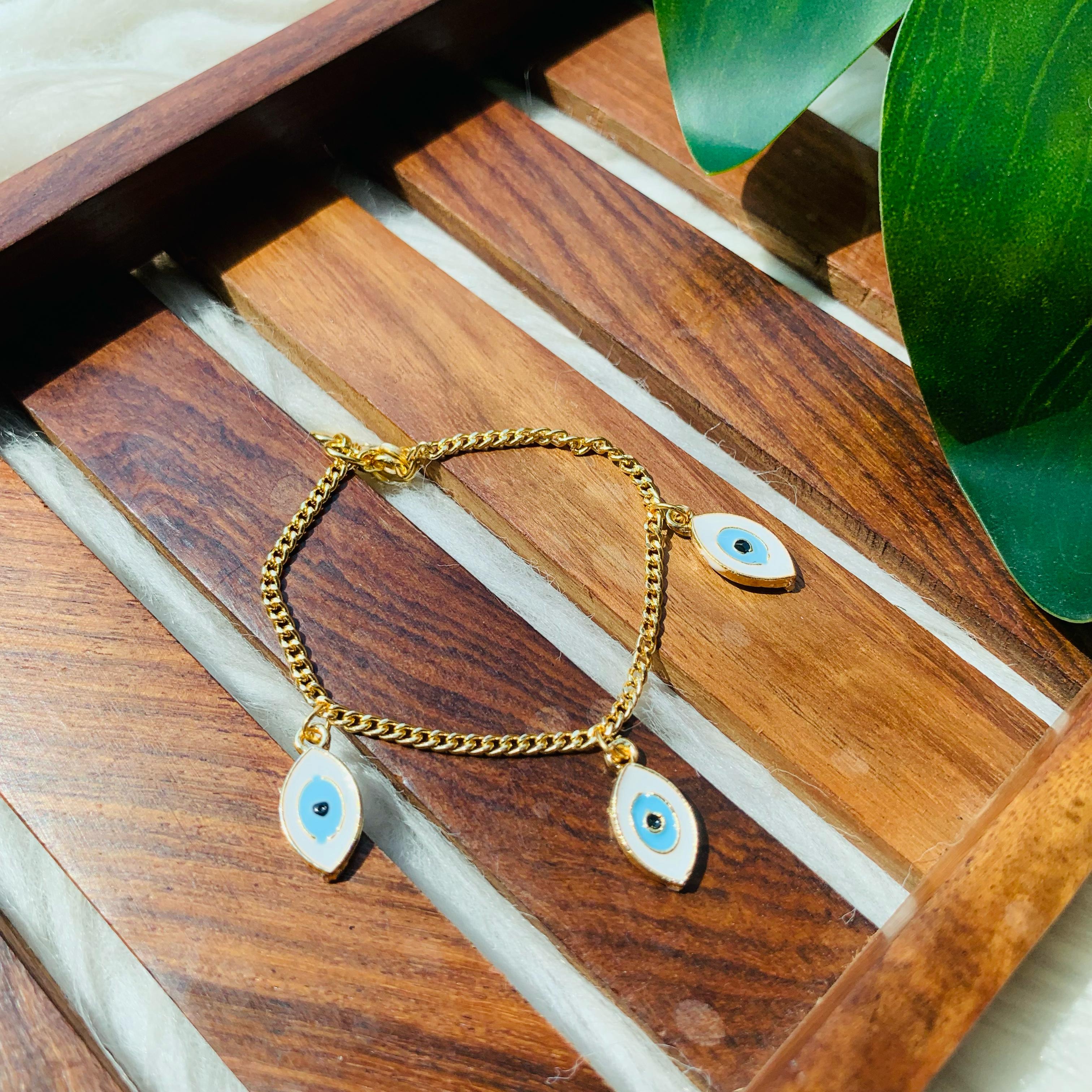 Triple Evil Eye Charm Bracelet