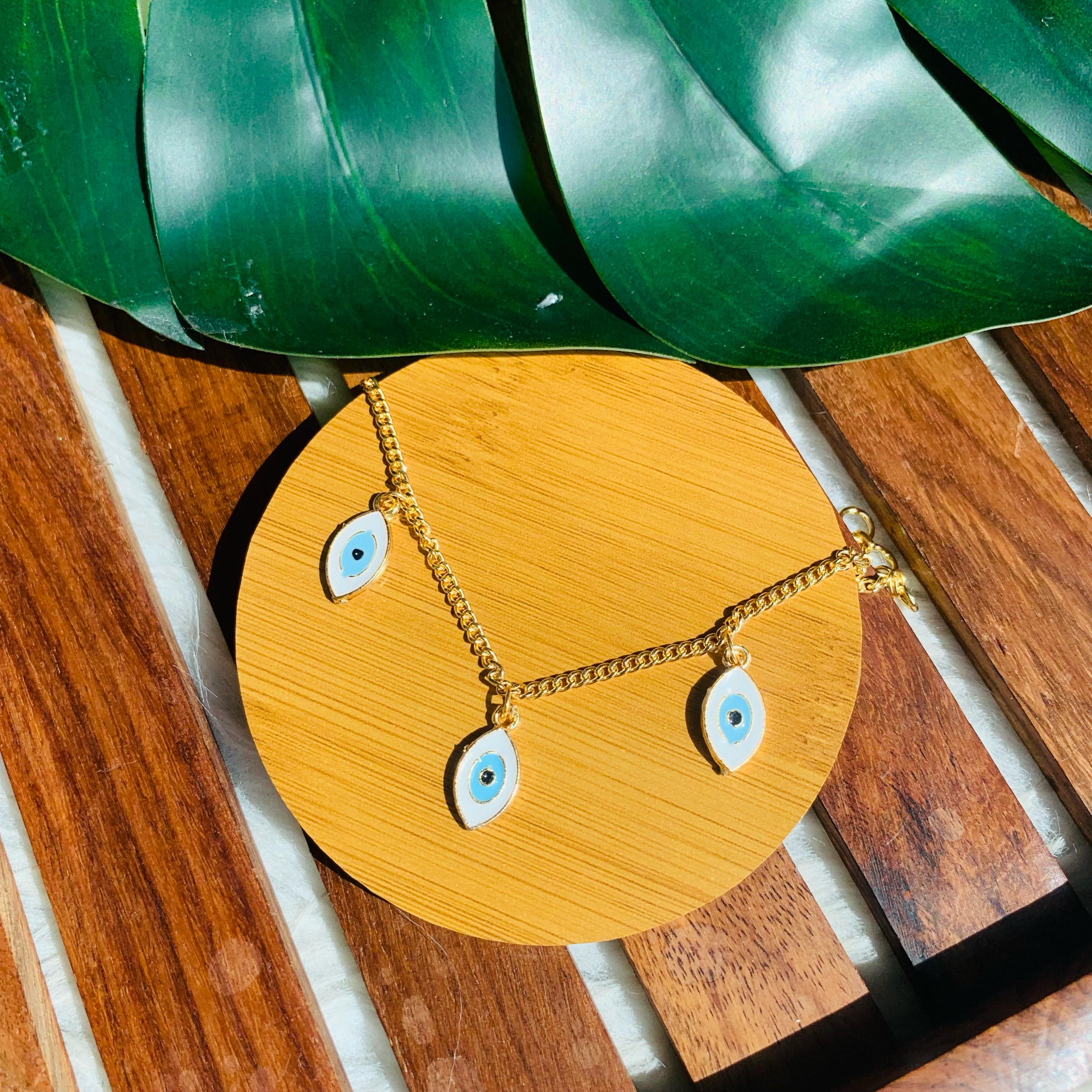 Triple Evil Eye Charm Bracelet