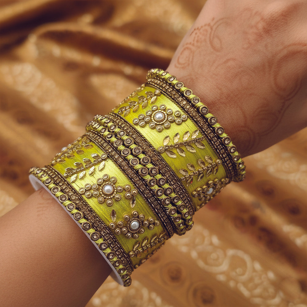 Esha Lime Yellow Bangles