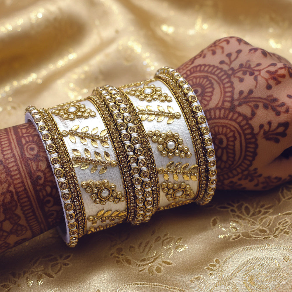 Esha White Bangles