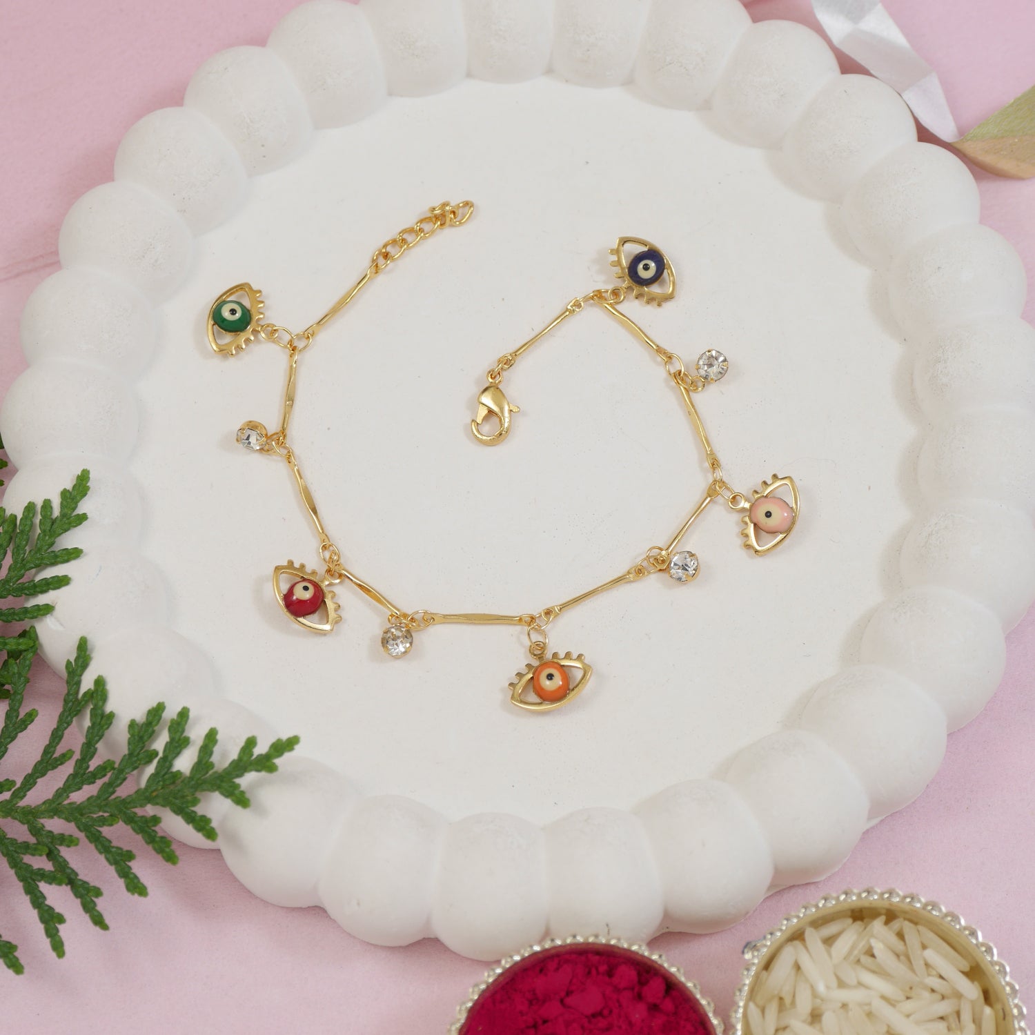Minimalist evil eye bracelet