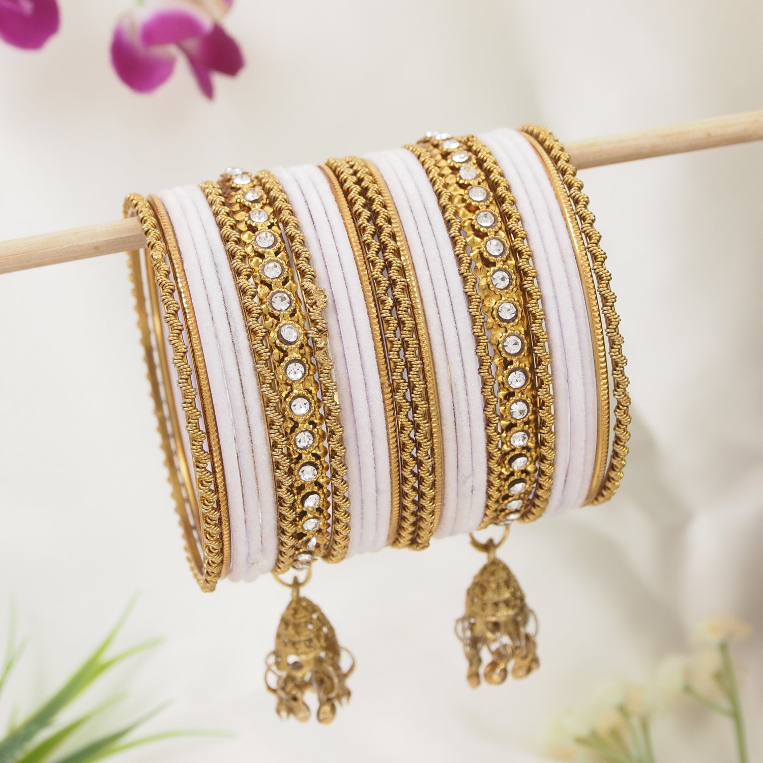 Abiya - White Bangles