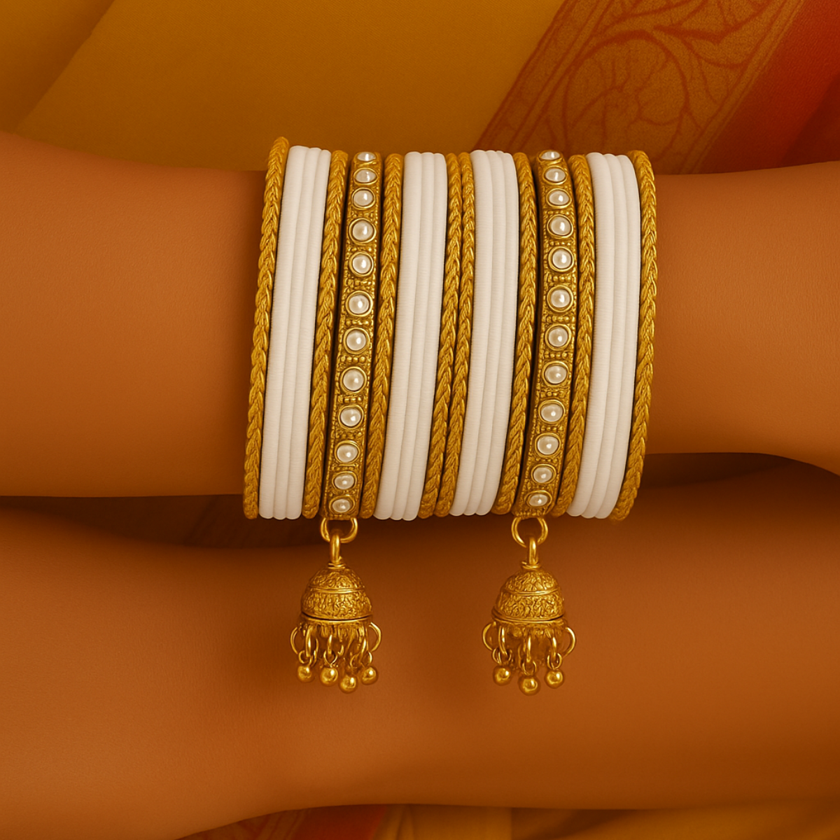 Abiya - White Bangles