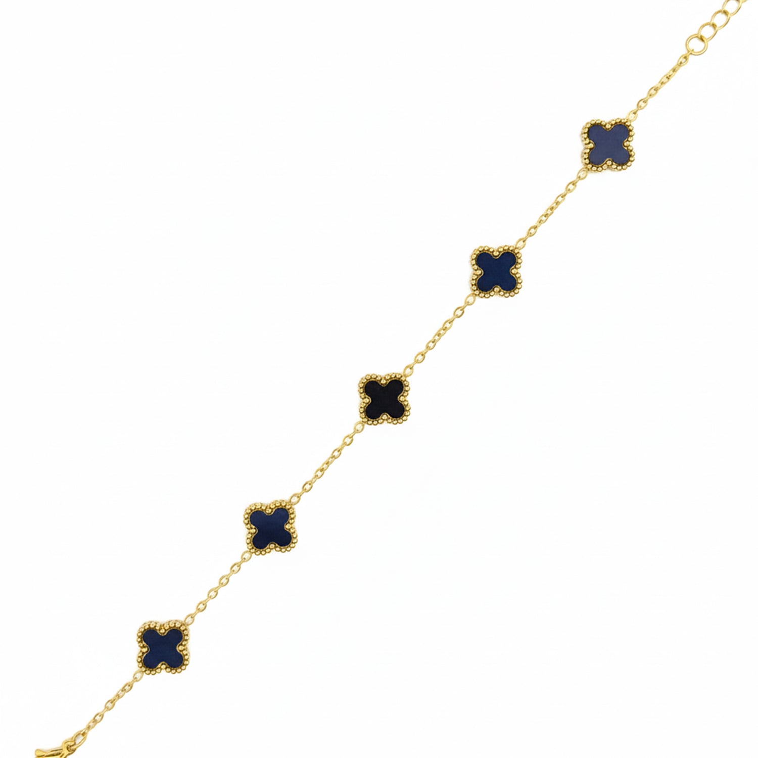 Eleven- Minimal Clover BLack Bracelet