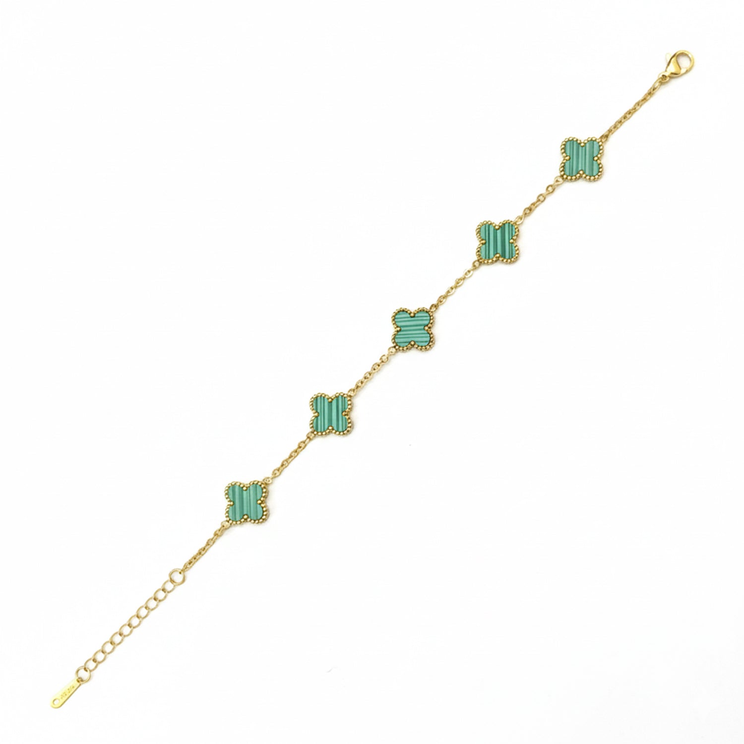 Eleven- Minimal Clover Mint Bracelet
