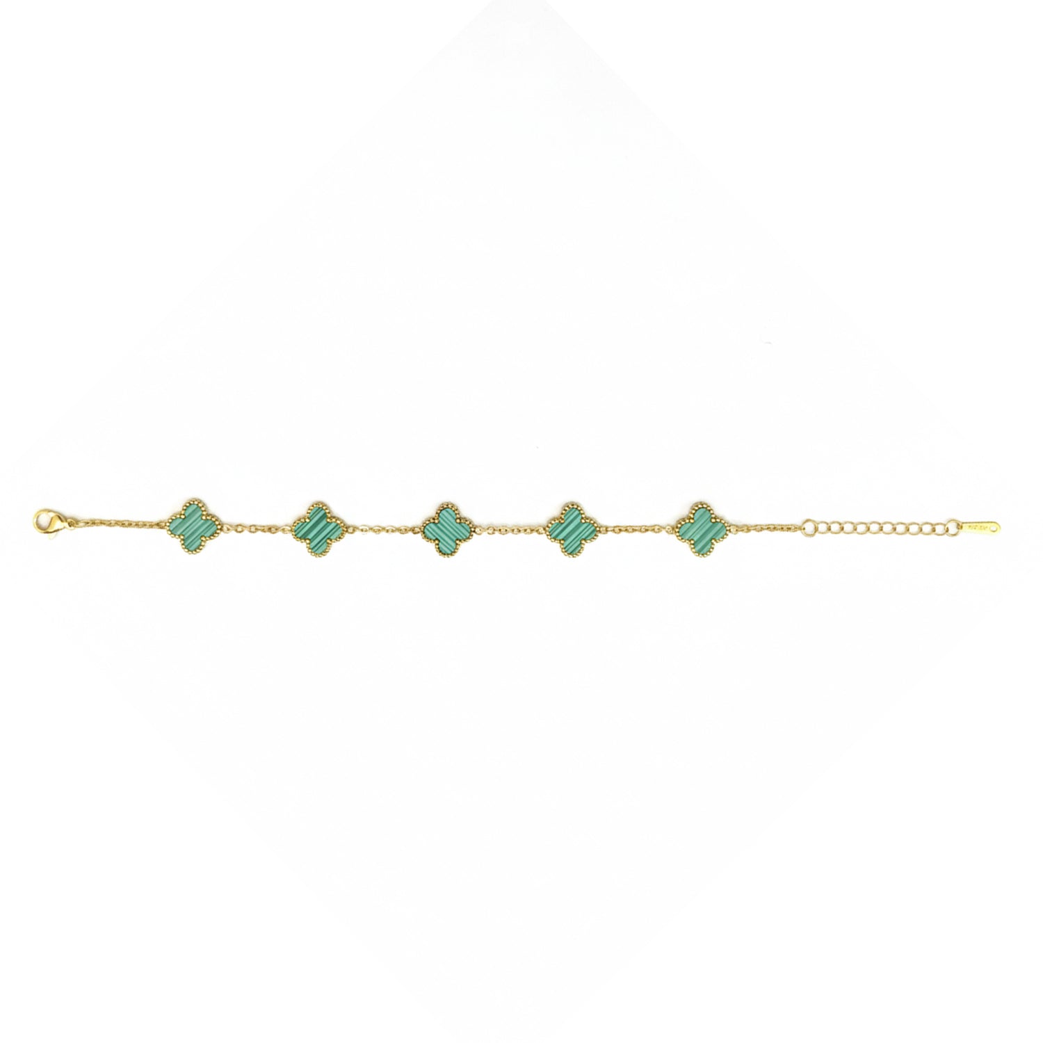 Eleven- Minimal Clover Mint Bracelet