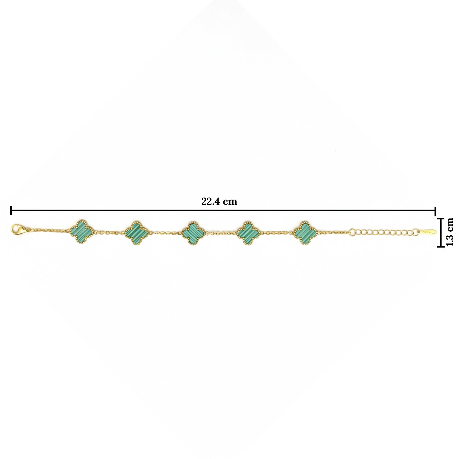 Eleven- Minimal Clover Mint Bracelet