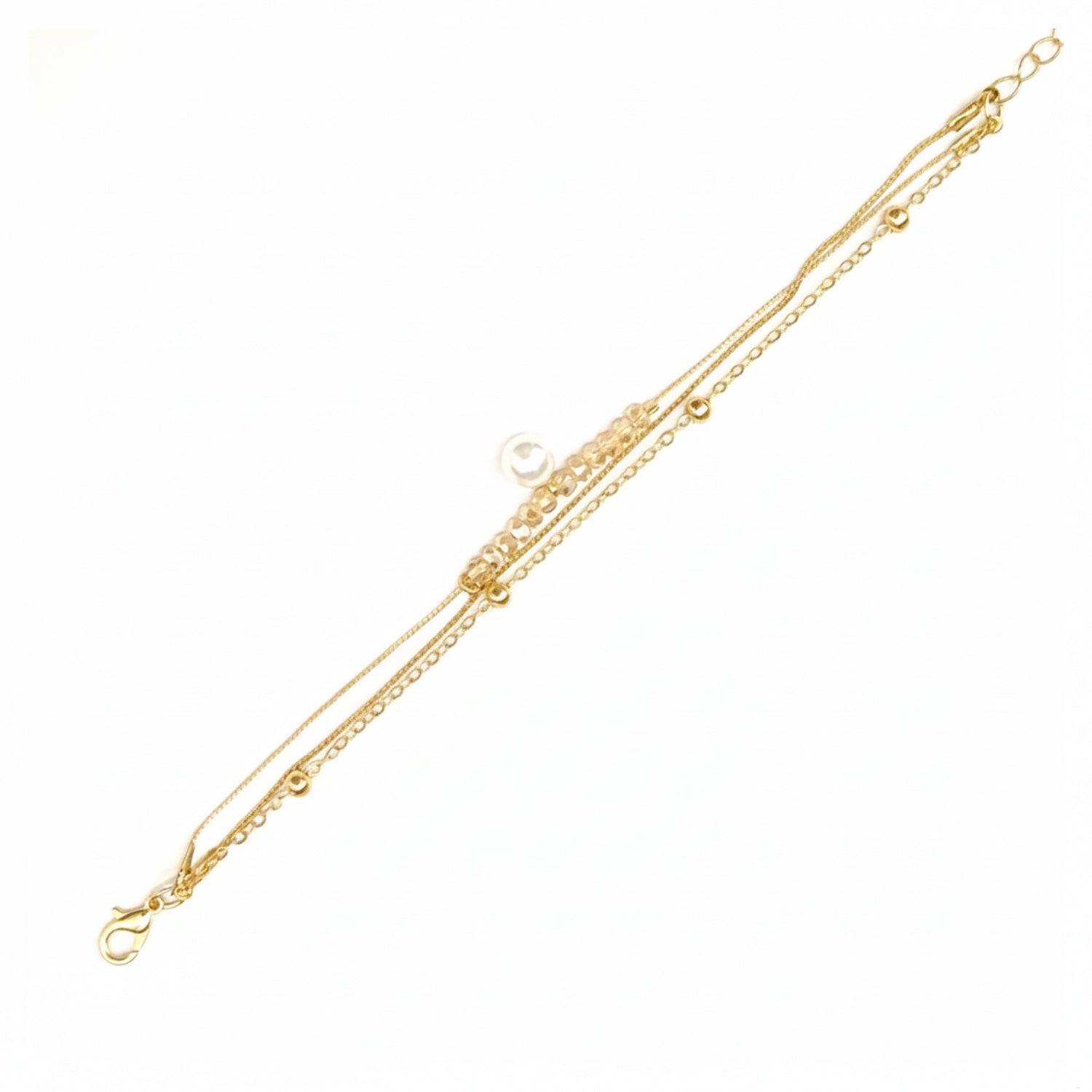 Nancy- Delicate Layered Bracelet Accented with subtle beads