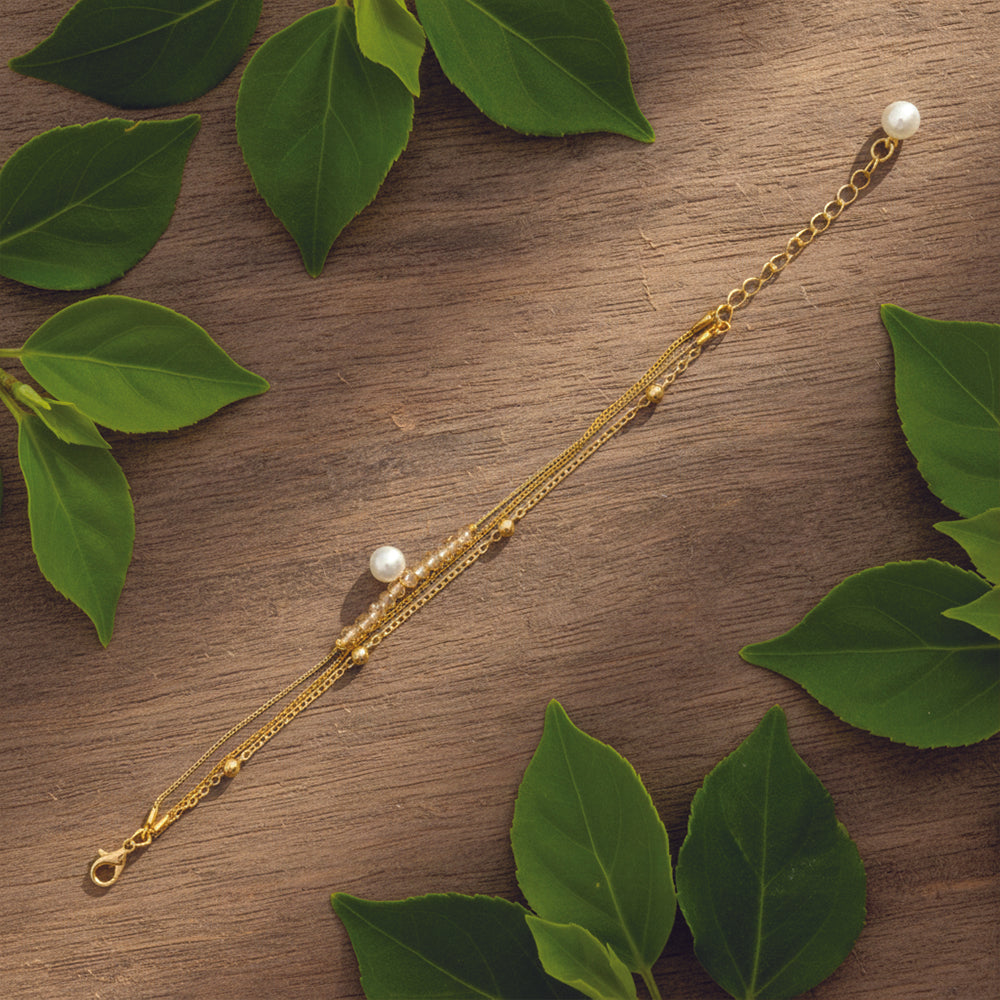 Nancy- Delicate Layered Bracelet Accented with subtle beads