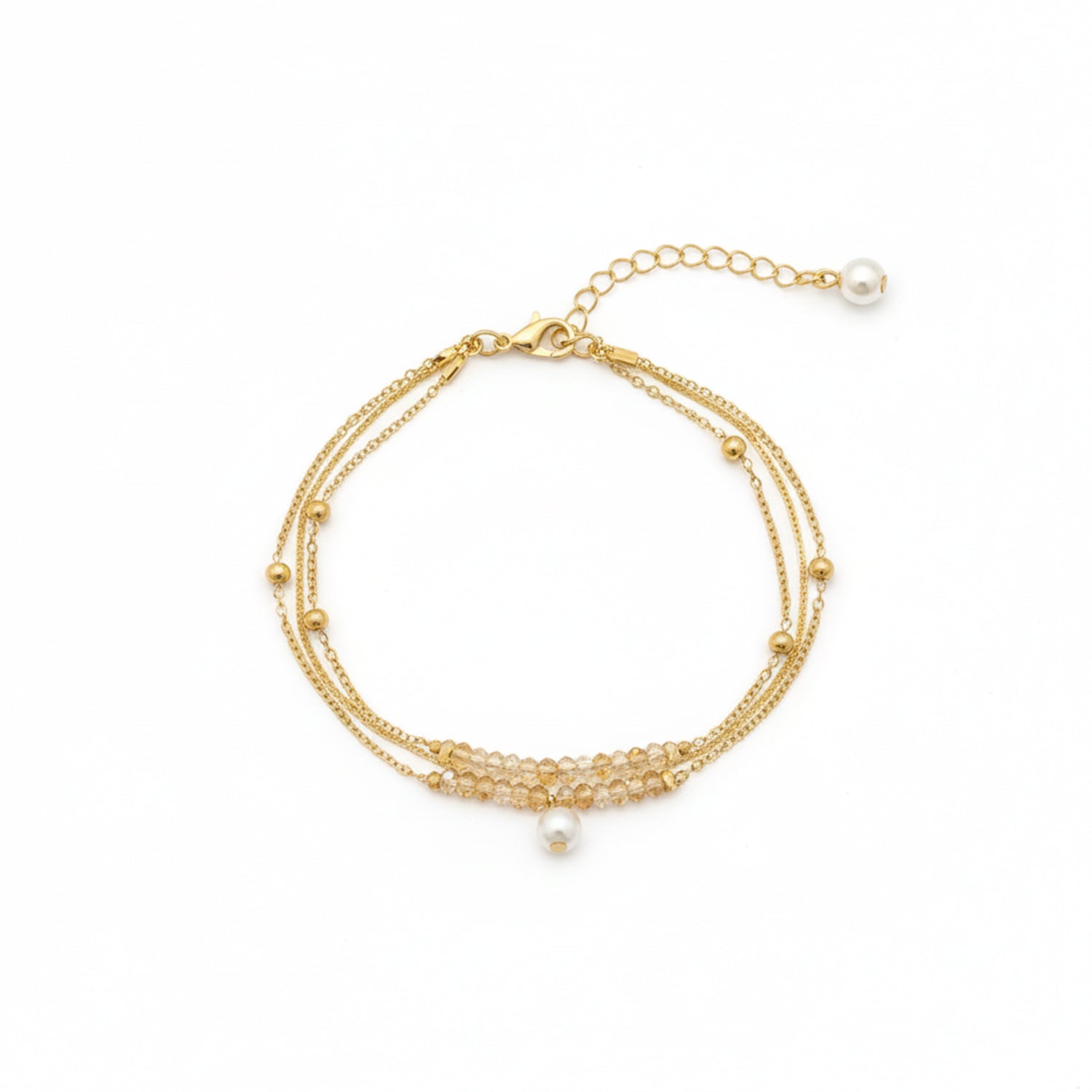Nancy- Delicate Layered Bracelet Accented with subtle beads