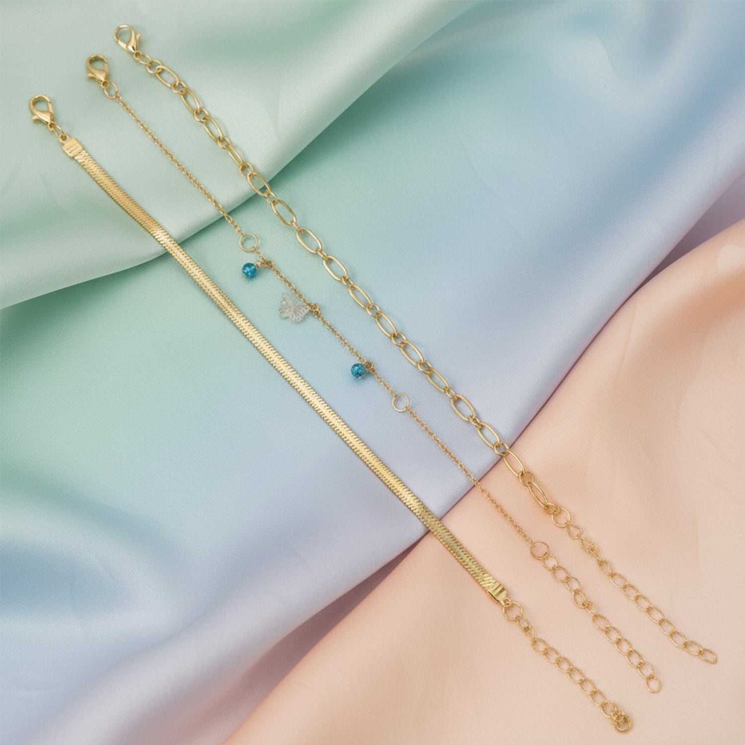 Harlynn -Pack of 3 Minimalist Layering Bracelet Set